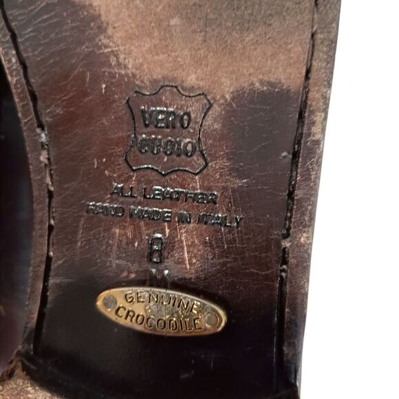 Belvedere Genuine Crocodile Loafers Shoes Mens 8 M Brown Tassel main image 4